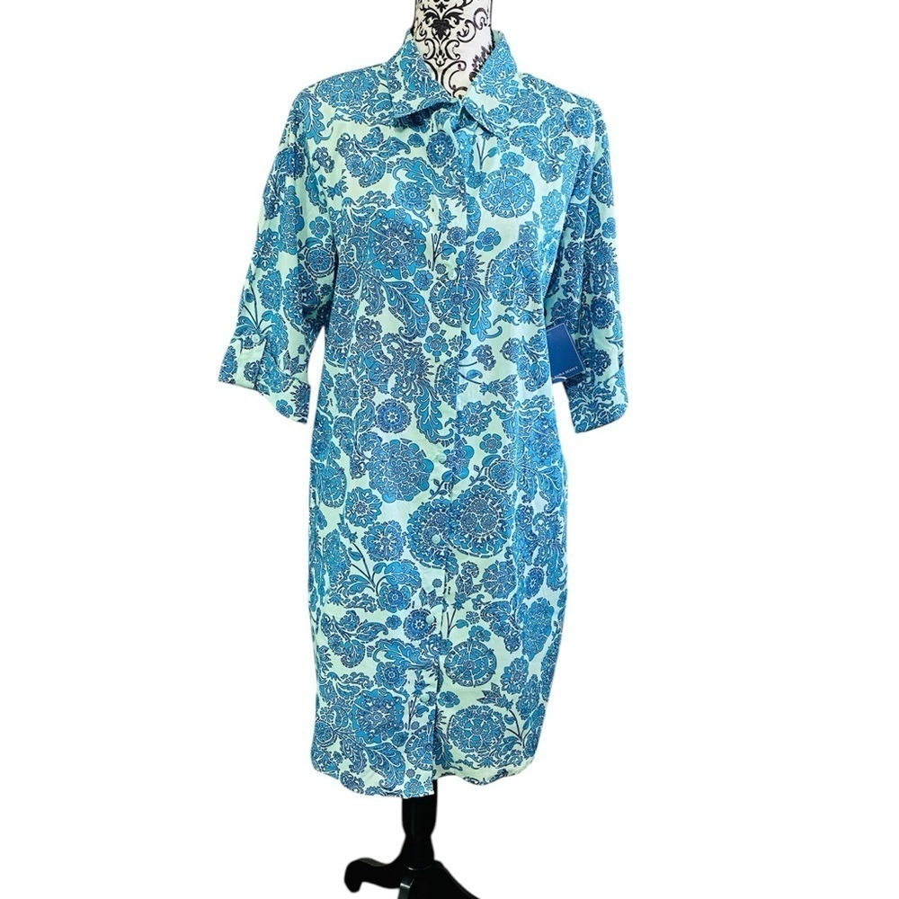 Laura Scott Cotton Button Down Nightgown Dress NWT Sz-Large